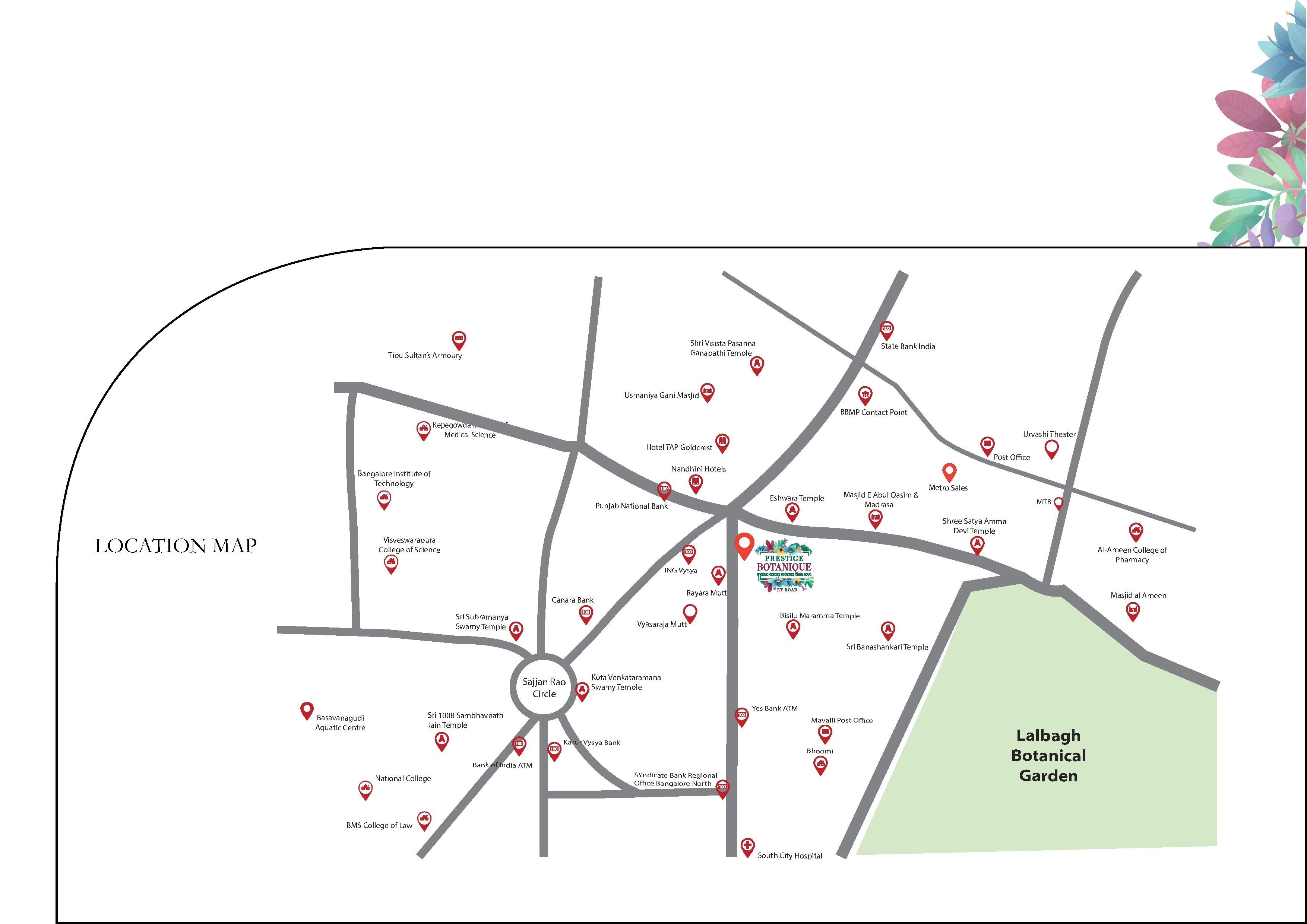 Prestige Botanique Location Map